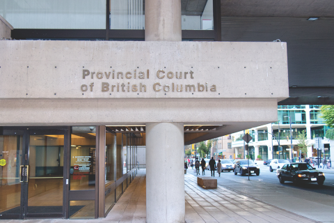 Provincial Court of British Columbia building in Vancouver, BC.